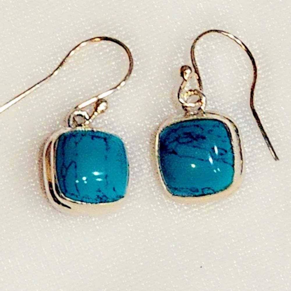 Turquoise Sterling Silver Gemstone Dangle Earrings